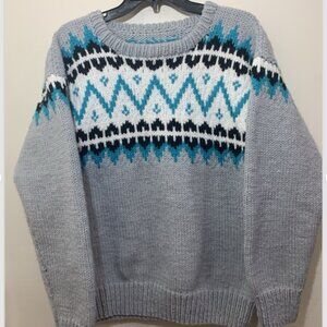 Vintage Hand Knit Fair Isle Nordic Pattern Sweater Women’s